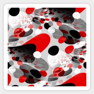 Stir Crazy - Abstract - Red, Gray, Black, White Sticker